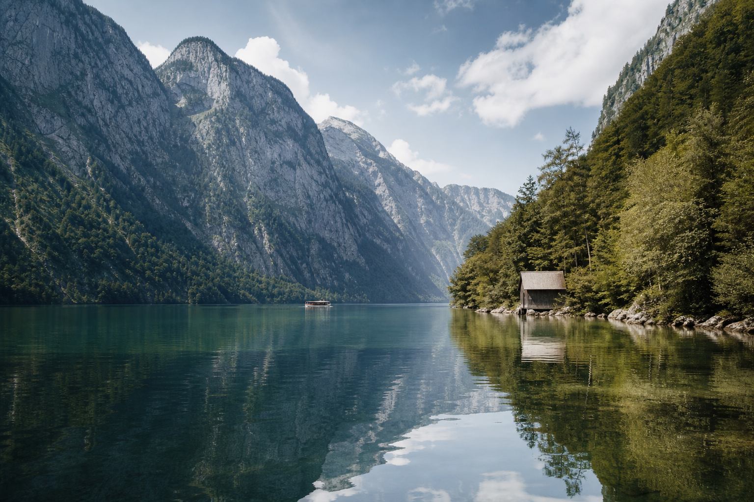 Königsee und alpine Bergkulisse